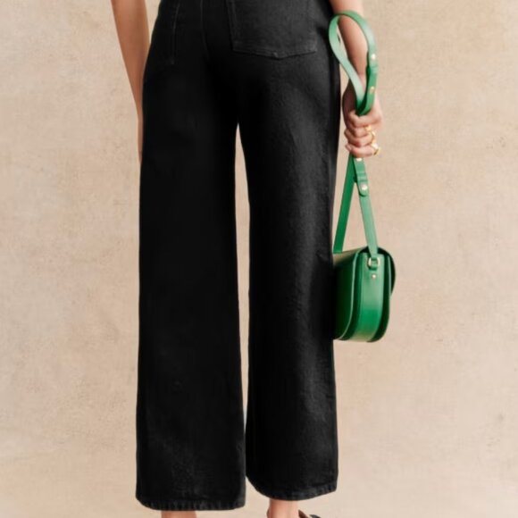 Sezane Le Crop Black - Size 10 - Picture 2 of 5